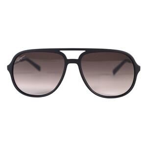 Salvatore Ferragamo Mens Lightweight Aviator Sunglasses - Black / Grey - NWT